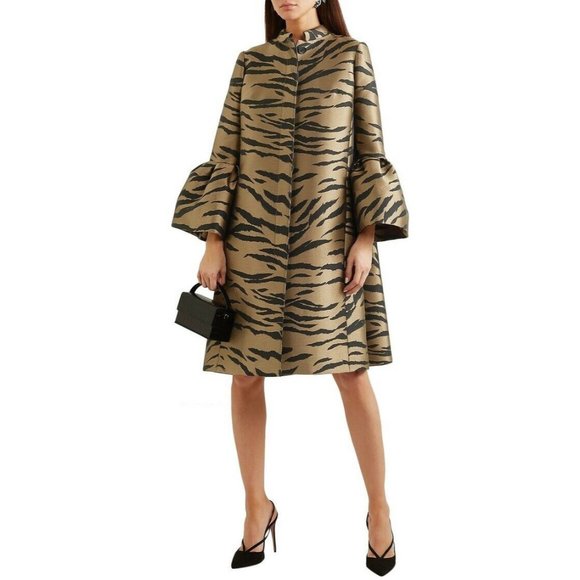 Carolina Herrera Jackets & Blazers - Carolina Herrera Bell Sleeve Cape Jacquard Coat
